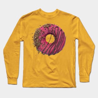 pink glassed donut Long Sleeve T-Shirt